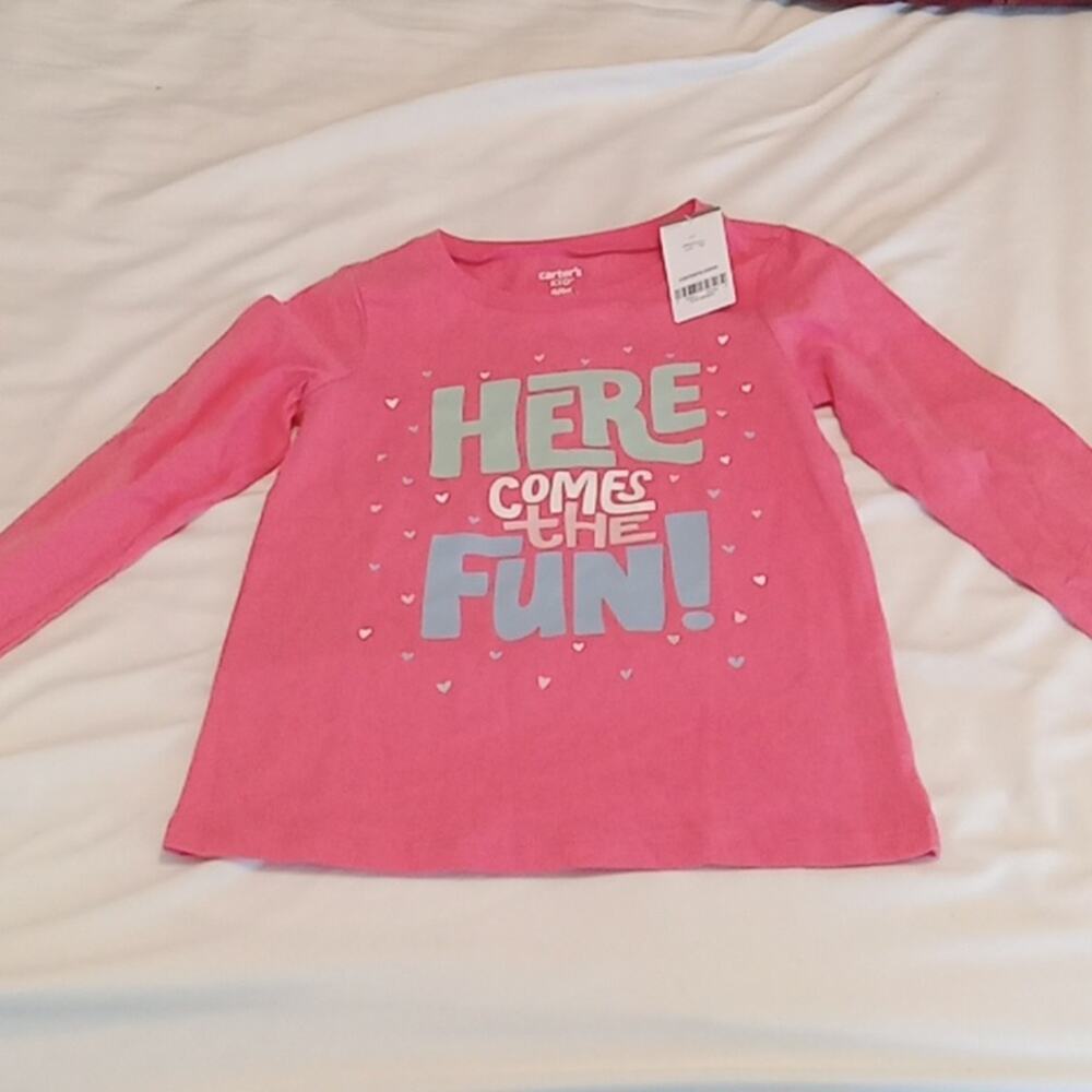 NWT Carters girls size 6 long sleeve Here comes Fun top.